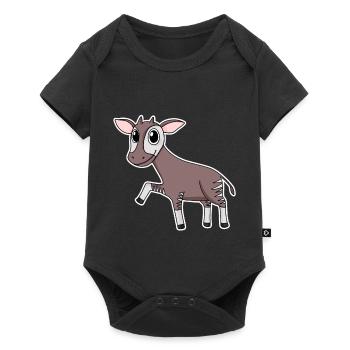 Okapi Waldgiraffe motiv - Baby Premium Kurzarmbody - Schwarz - Vorne