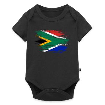 Südafrika Flagge used - Baby Premium Kurzarmbody - Schwarz - Vorne