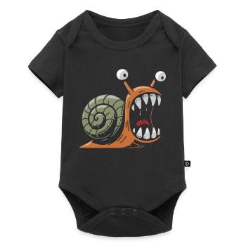 escargot avec des grandes dents - Body à manches courtes Premium Bébé - noir - Devant