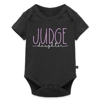 Richter stolze Tochter süßes Geschenk - Baby Premium Kurzarmbody - Schwarz - Vorne
