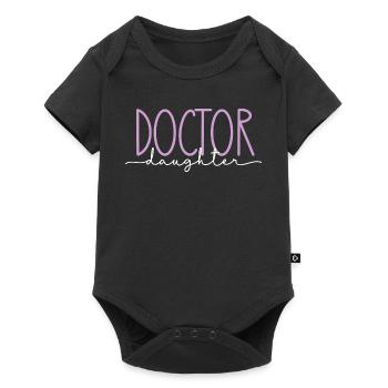 Doktor stolze Tochter süßes Geschenk - Baby Premium Kurzarmbody - Schwarz - Vorne