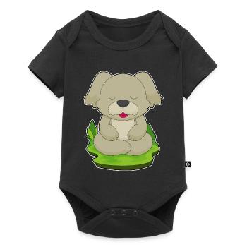 Hund Yoga Fitness Meditation - Baby Premium Kurzarmbody - Schwarz - Vorne