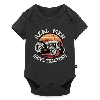 De vrais hommes conduisant des tracteurs - Body à manches courtes Premium Bébé - noir - Devant