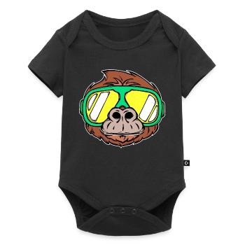 Ski holiday Winter sports Snow Winter Skiers - Baby Premium short-sleeve bodysuit - black - Front