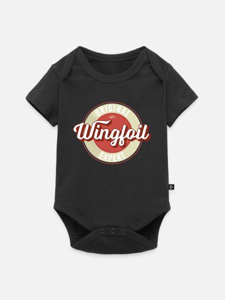 Wingfoil Label - Baby Premium Kurzarmbody - Schwarz