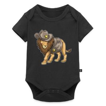 Chapeau du shérif Lion - Body à manches courtes Premium Bébé - noir - Devant