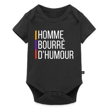 A man full of humour - Baby Premium short-sleeve bodysuit - black - Front