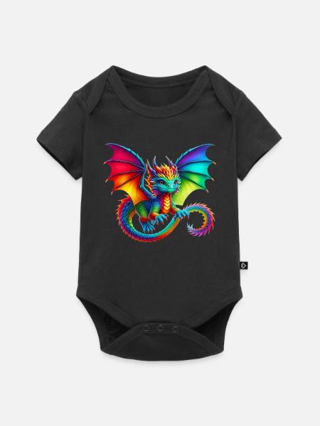 Drache - Baby Premium Kurzarmbody - Schwarz