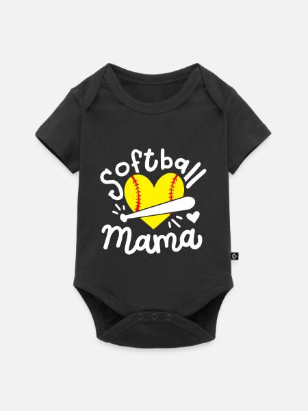 Softball Mama - Baby Premium Kurzarmbody - Schwarz