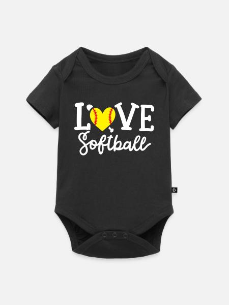 Softball-Spieler Softball - Baby Premium Kurzarmbody - Schwarz