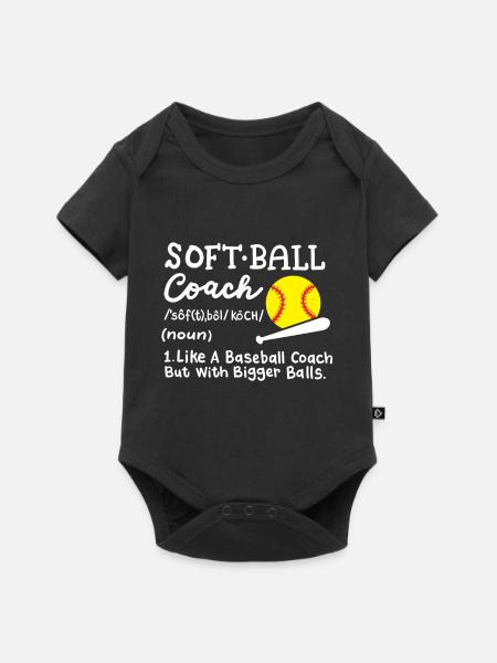 Softball Trainer - Baby Premium Kurzarmbody - Schwarz