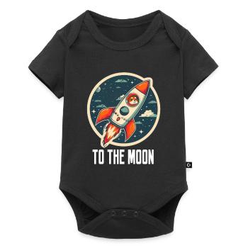 Vers la Lune Shiba Inu Rocket Cryptomonnaie - Body à manches courtes Premium Bébé - noir - Devant