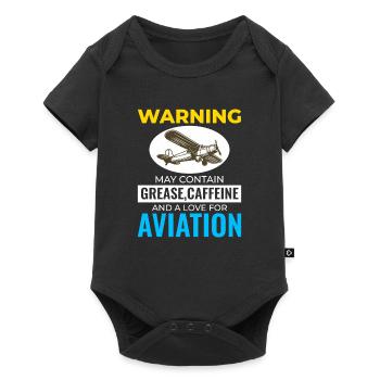 Aircraft Mechanic Aviation Technician Coffee Humor - Baby Premium short-sleeve bodysuit - black - Front