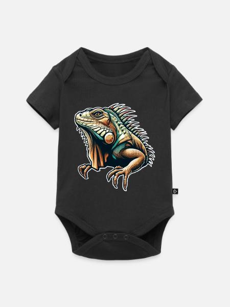 Leguan - Baby Premium Kurzarmbody - Schwarz
