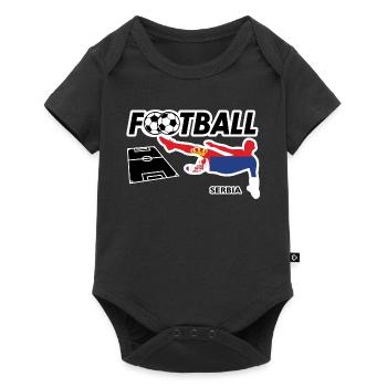 Fußball Fieber Serbien - Baby Premium Kurzarmbody - Schwarz - Vorne