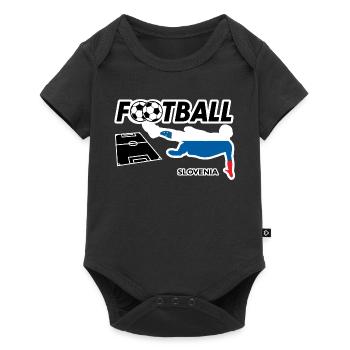 Fußball Fieber Slovenien - Baby Premium Kurzarmbody - Schwarz - Vorne
