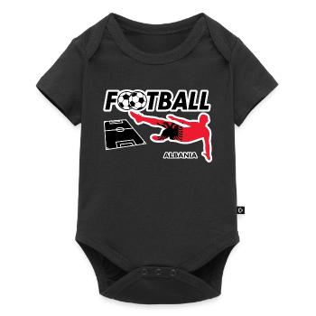 Fußball Fieber Albanien - Baby Premium Kurzarmbody - Schwarz - Vorne