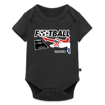 Fußball Fieber Croatia - Baby Premium Kurzarmbody - Schwarz - Vorne