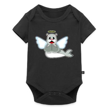 Seal Angel Wings - Baby Premium short-sleeve bodysuit - black - Front