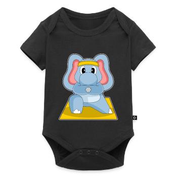 Gymnastique de fitness de yoga d’éléphant - Body à manches courtes Premium Bébé - noir - Devant