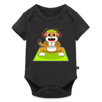 Dog Yoga Fitness Gymnastics - Baby Premium short-sleeve bodysuit - black - Front