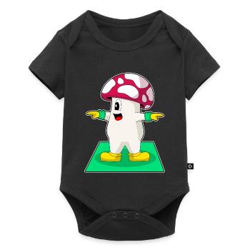 Mushroom Yoga Fitness Gymnastique - Body à manches courtes Premium Bébé - noir - Devant