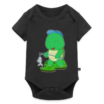 Pêche au poisson tortue - Body à manches courtes Premium Bébé - noir - Devant