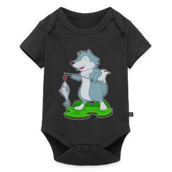 Pêche au poisson pêcheur loup-loup - Body à manches courtes Premium Bébé - noir - Devant