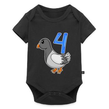 4th Birthday Motif Dove - Four Years Old - Baby Premium short-sleeve bodysuit - black - Front