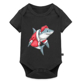 Shark Christmas Christmas Hat - Baby Premium short-sleeve bodysuit - black - Front