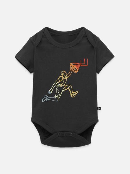 Basketball Retro Look - Baby Premium Kurzarmbody - Schwarz