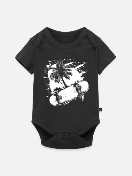 Skateboarding Zeichnung - Baby Premium Kurzarmbody - Schwarz