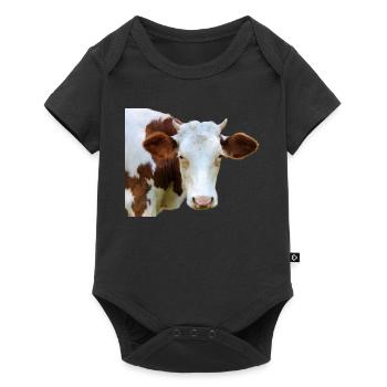 funny cow cow head gift farmers farmers - Baby Premium short-sleeve bodysuit - black - Front