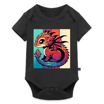 Drache - Baby Premium Kurzarmbody - Schwarz - Vorne