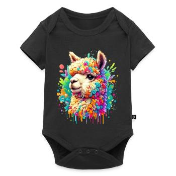 Alpaca - Baby Premium short-sleeve bodysuit - black - Front