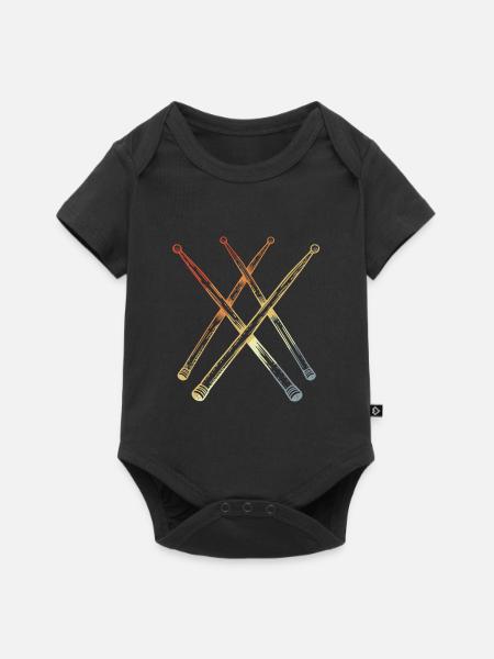 Croquis de baguettes rétro - Body à manches courtes Premium Bébé - noir