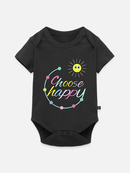 Choose Happy - Baby Premium Kurzarmbody - Schwarz