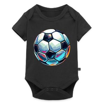 Colourful shimmering football with light reflections - Baby Premium short-sleeve bodysuit - black - Front