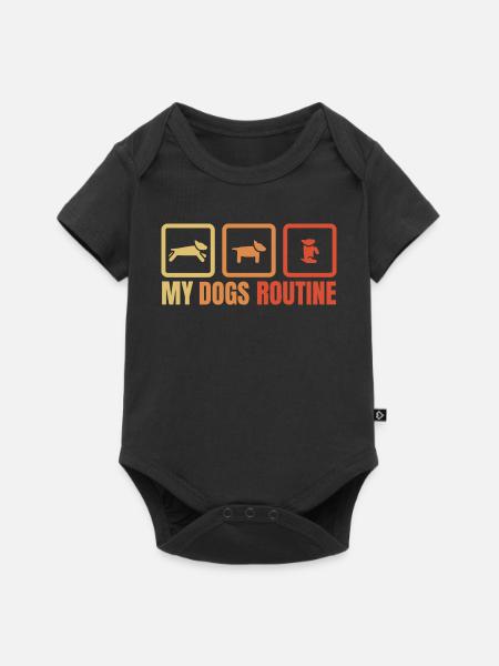 Die Routine meines Hundes - Baby Premium Kurzarmbody - Schwarz