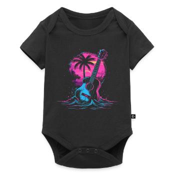 Ukulele 80s Look - Baby Premium short-sleeve bodysuit - black - Front