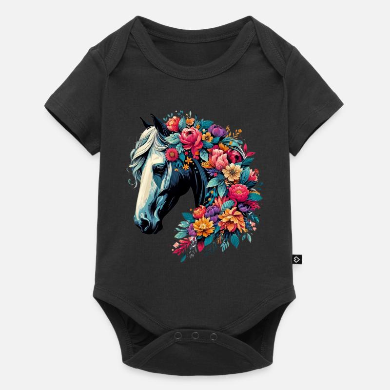 Cheval - Body à manches courtes Premium Bébé - noir