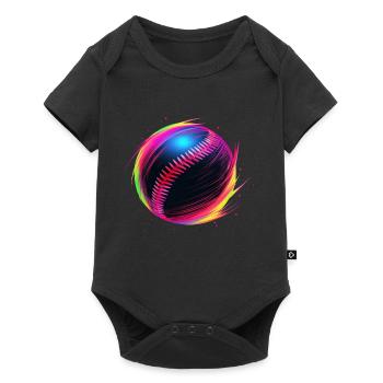 Baseball Ball Vaporwave - Baby Premium Kurzarmbody - Schwarz - Vorne