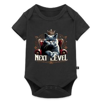 BKH Britisch Kurzhaar Blue Katze Königssessel - Baby Premium Kurzarmbody - Schwarz - Vorne