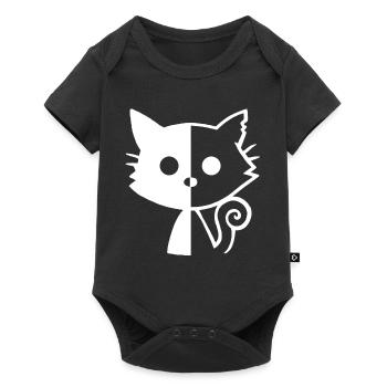 Chat yin et yang (blanc) - Body à manches courtes Premium Bébé - noir - Devant