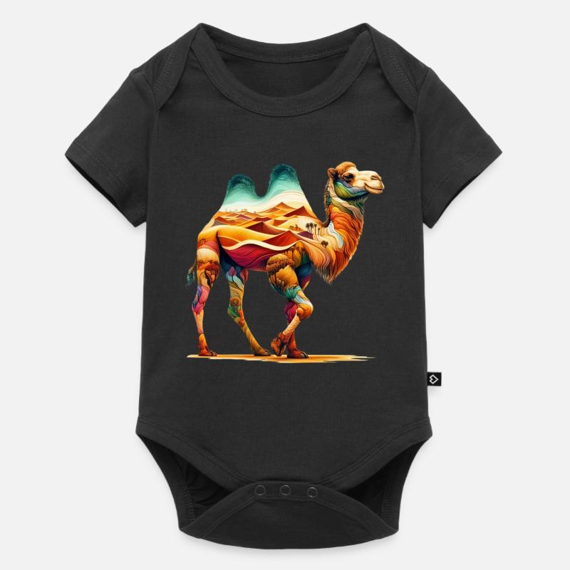 Kamel - Baby Premium Kurzarmbody - Schwarz