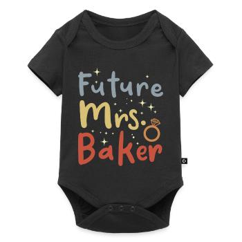 Frau Bäcker Vintage Look - Baby Premium Kurzarmbody - Schwarz - Vorne