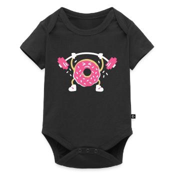Donut Gewichtheber - Baby Premium Kurzarmbody - Schwarz - Vorne