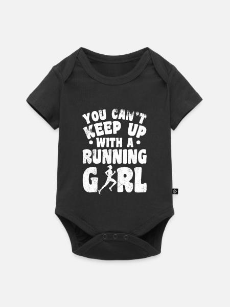 Laufendes Mädchen - Baby Premium Kurzarmbody - Schwarz