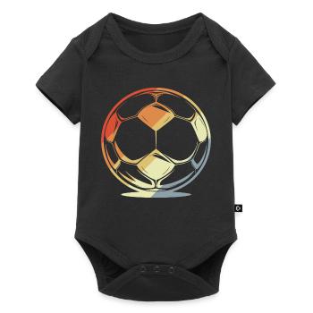 Fußball im Retro Stil - Baby Premium Kurzarmbody - Schwarz - Vorne