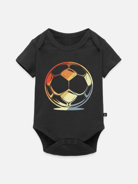 Fußball im Retro Stil - Baby Premium Kurzarmbody - Schwarz